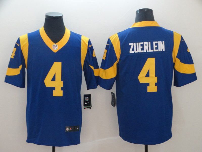 Men Los Angeles Rams #4 Zuerlein Blue Nike Vapor Untouchable Limited Player NFL Jerseys